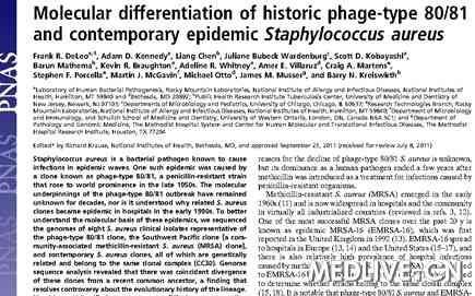研究揭示葡萄球菌大流行遺傳基礎