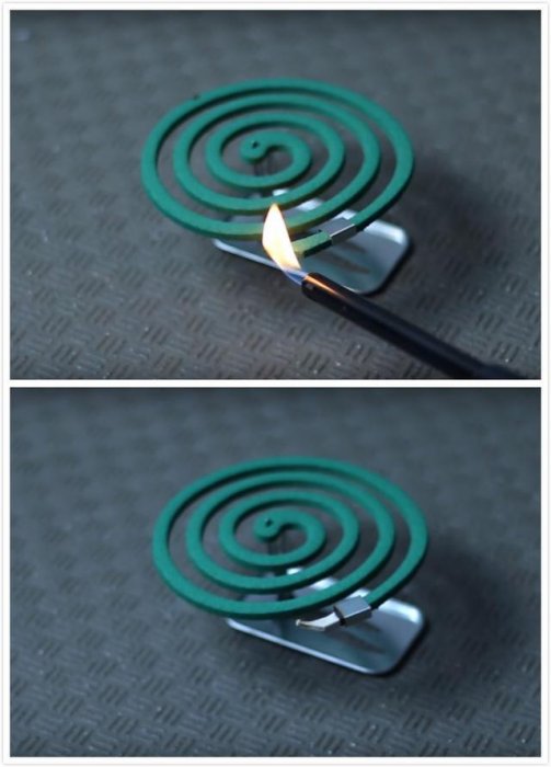 想要控制蚊香的燃燒長度,用一小塊的訂書釘就能實現