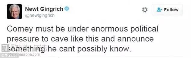 FBI再次宣布不起訴希拉里。川普：又是個靠不住的豬隊友