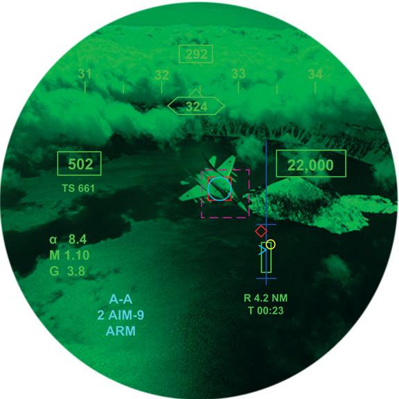 鷹獅EF戰機的頭盔顯示器