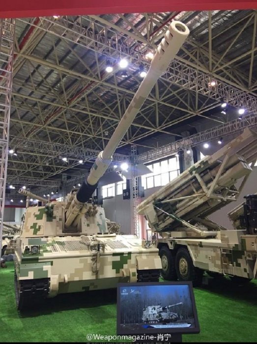 射程超龍捲風遠程火箭炮的國產PLZ52自行榴彈炮
