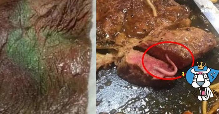 吃夜市牛排切開狂嘔!驚見「激似寄生蟲」紅色條狀物…釣出專家揭密真相:一般不會出現