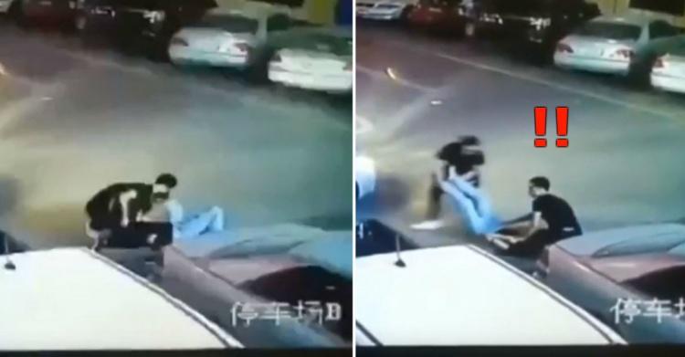 把自己喝到掛！天兵泥醉妹 躺地遭兩男撿...正義保全眼尖制止！警世片被熱傳