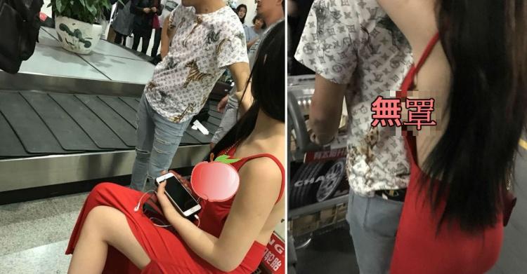 下飛機趕拿行李… 妹子「整顆大球露在外」回神走光!老司機嗨看:好大的亮點