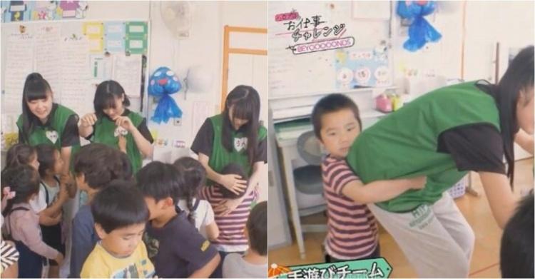 這個小男孩太會了!日本JK到幼兒園...竟被弟弟「逮到機會抱著不放」男網友羨慕死:老司機