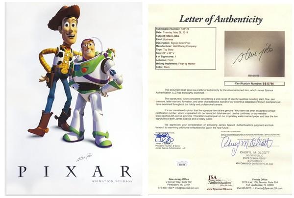 賈伯斯親筆簽名的玩具總動員海報! 網拍起標價2萬5千美元