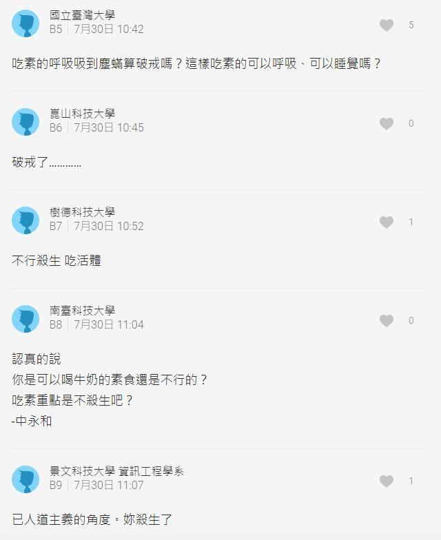 女生吃素的話可以吃X嗎？學生妹發問「網友超神回應」被推爆：不要吞進去都不算吃葷！