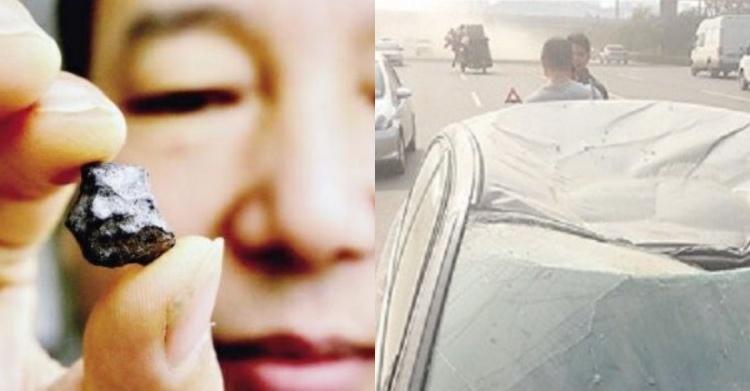 天外降下一顆奇石...把車頂砸了一個洞「拿去鑑定竟然是一顆隕石」車主樂翻!網:幸運!