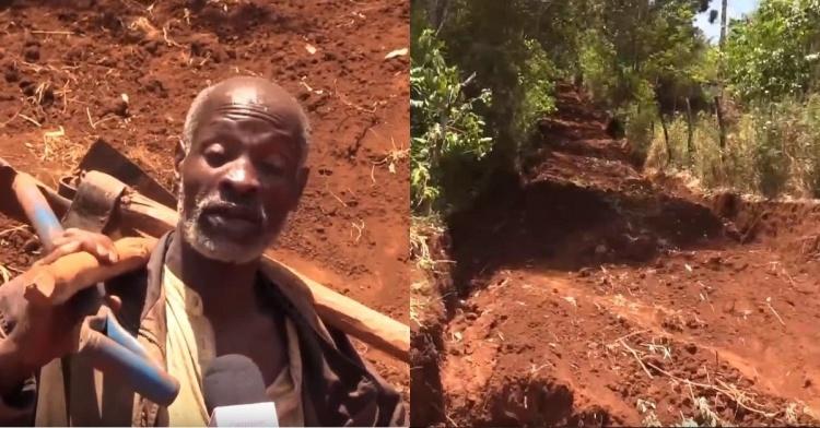 肯雅45歲最狂男子！「用雙手挖出一條公路」完整呈現出來...讓全場甘拜下風：厲害！