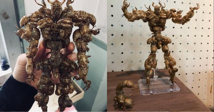 日本天才高中生...竟用「夏蟬的殼」製作出超精緻機械人物模型...簡直是專家級的手工！