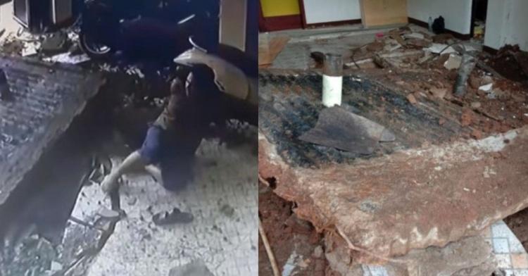 印尼一名工人清整缸化糞池！竟然「先做這個動作」引爆沼氣…炸翻半棟屋甩飛慘死！