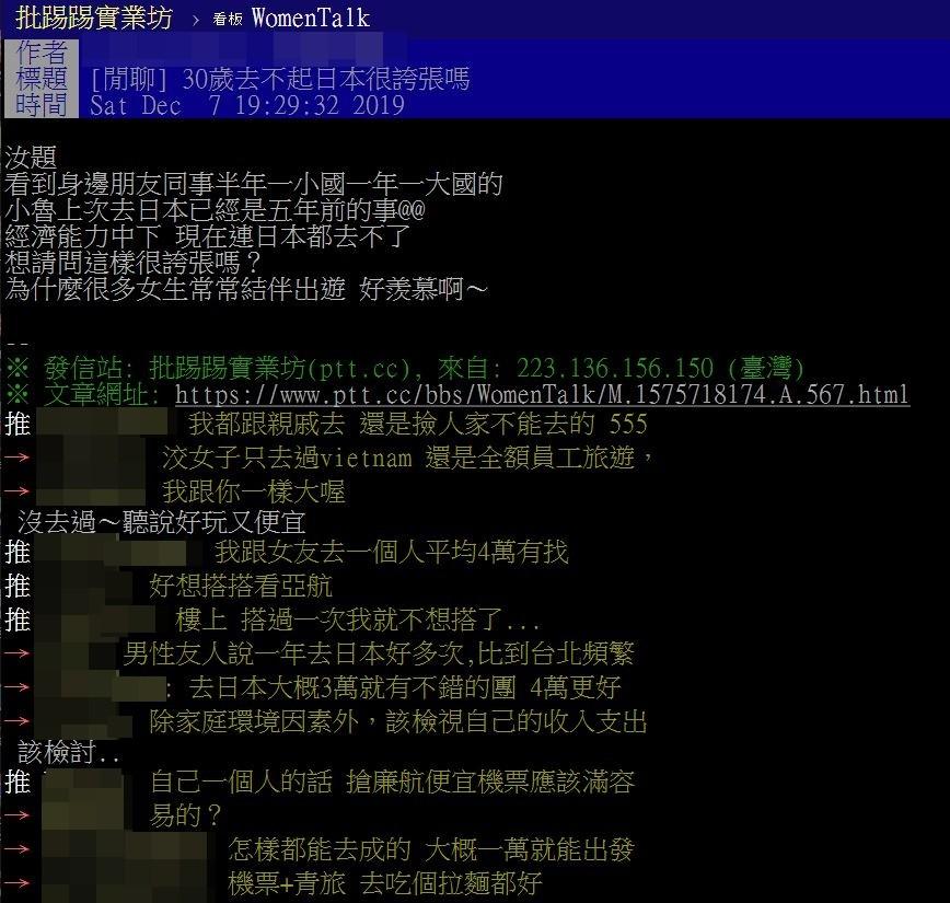 身邊妹子一直出國!30歲OL嘆「連日本都去不了」 網正反戰:30K狂飛怎辦到