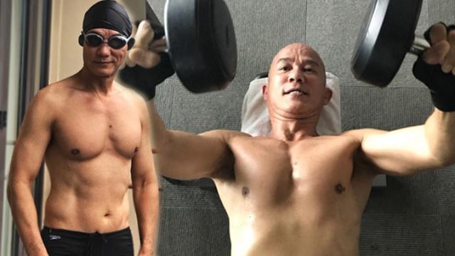 李子雄近照曝光,娶了比他小23歲的嫩妻,現58歲仍舊狂操肌肉