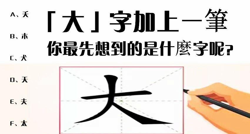 给「大」字加一笔,测测你在别人心里是怎样的人?